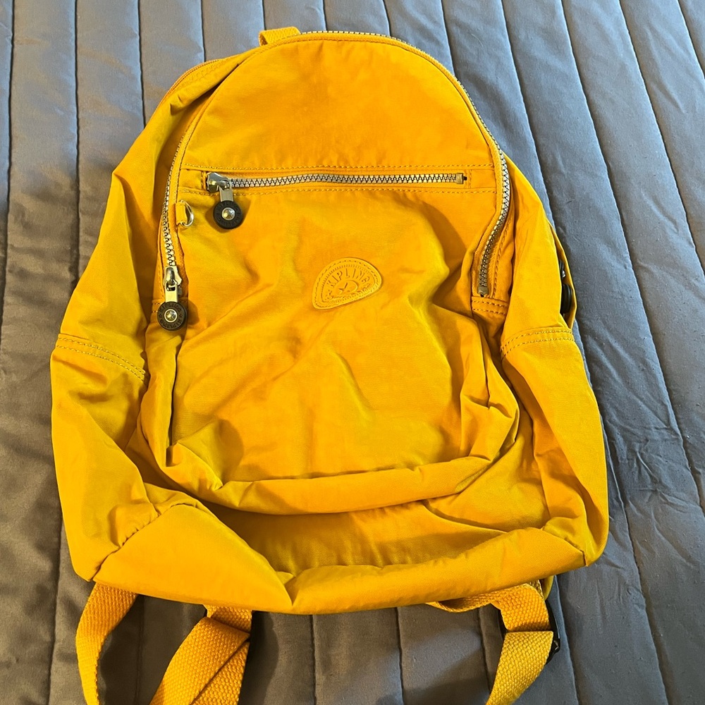 Kipling Backpack - golden yellow color
